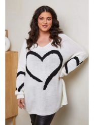 Curvy Lady Sweter w kolorze białym rozmiar: 40/42. Białe swetry Curvy Lady, bez wzorów, ze splotem, klasyczne, bez ramiączek. Za 109.52 zł.