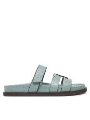 Tory Burch Klapki 162580 Niebieski. Niebieskie klapki Tory Burch, bez wzorów, ze skóry, bez obcasa, bez zapięcia. Za 1,669.00 zł.