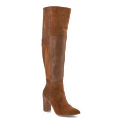 Brązowe Kozaki Damiss Eleganckie Skórzane Buty Na Obcasie. Brązowe kozaki DAMISS, z aplikacjami, ze skóry, biznesowe, bez obcasa, na obcasie, bez zapięcia. Za 602.99 zł.