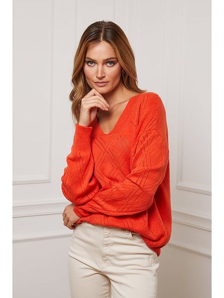 So Cachemire Sweter "Chola" w kolorze pomarańczowym rozmiar: XL. Pomarańczowe swetry So Cachemire, xl, bez wzorów, z kaszmiru, bez ramiączek. Za 228.92 zł.