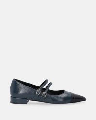 LAKIEROWANE BALERINY DAMSKIE W KOLORZE GRANATOWYM F009NANAOBA031. Baleriny Venezia, bez wzorów, z lakierowanej skóry, bez obcasa, bez zapięcia. Za 799.00 zł.