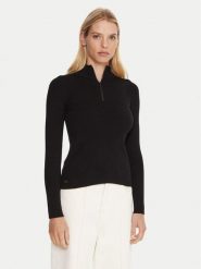 Lacoste Sweter AF4144 Czarny Regular Fit. Czarne swetry Lacoste, bez wzorów, z wiskozy, bez ramiączek. Za 699.99 zł.