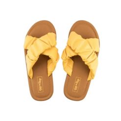 Klapki plażowe damskie Flip Flop Fauna Cross. Żółte klapki Flip Flop, bez wzorów, sportowe, bez obcasa, bez zapięcia. Za 112.00 zł.