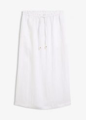 Spódnica maxi z mieszanki wiskozy. Białe spódnice bonprix, bez wzorów, z wiskozy, maxi. Za 54.99 zł.