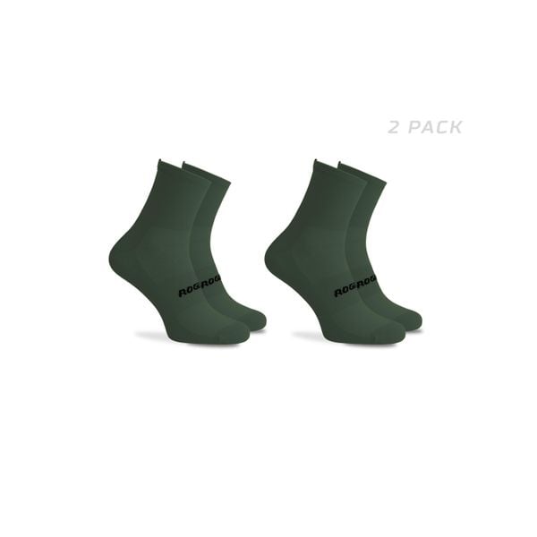 Skarpetki rowerowe unisex Rogelli Essential 2 pary. Zielone skarpetki Rogelli, bez wzorów, z elastanu. Za 50.00 zł.