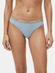 Calvin Klein Underwear Stringi LV00QF8771 Niebieski. Niebieskie stringi Calvin Klein Underwear, bez wzorów, z bawełny. Za 109.99 zł.