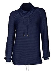 Heine Sweter w kolorze granatowym rozmiar: 40/42. Niebieskie swetry Heine, bez wzorów, z bawełny, bez ramiączek. Za 61.60 zł.