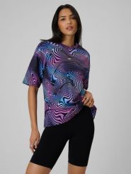 4F T-shirt oversize z nadrukiem damski - multikolor L. T-shirty 4f, l, bez wzorów, z bawełny, klasyczne, bez kołnierzyka, bez ramiączek. Za 79.99 zł.