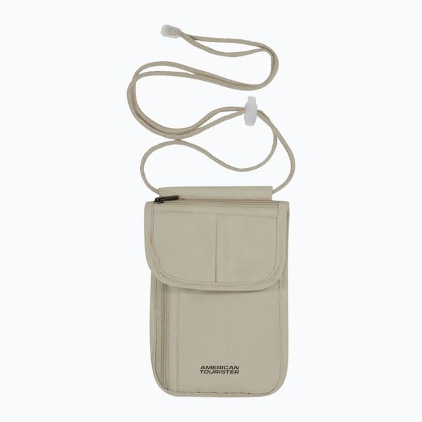 Saszetka American Tourister Rfid Security Neck. Brązowe nerki i saszetki American Tourister, bez wzorów, z materiału, bez dodatków. Za 39.99 zł.