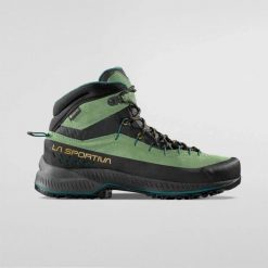 Buty podejściowe damskie La Sportiva TX4 Evo Mid GTX. Zielone buty trekkingowe La Sportiva, bez wzorów, z gore-texu, bez zapięcia, trekkingowe, gore-tex. Za 902.50 zł.