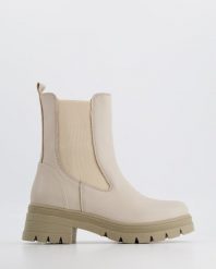 ZAMSZOWE SZTYBLETY 00361101 BEIGE. Brązowe botki Venezia, bez wzorów, ze skóry, bez obcasa, bez zapięcia. Za 259.00 zł.