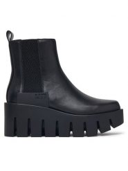United Nude Botki Grip Chelsea LO V 110320116 Czarny. Czarne botki United Nude, bez wzorów, ze skóry, bez obcasa, na koturnie, bez zapięcia. Za 1,539.00 zł.