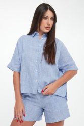 Koszula damska Melania ECOALF. Koszule Ecoalf, xl, bez wzorów, bez kołnierzyka, bez ramiączek. Za 439.00 zł.