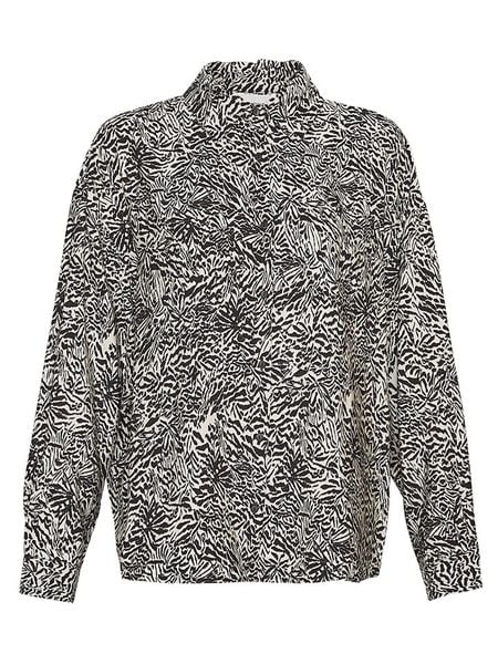 MOSS COPENHAGEN Koszula "Amabella" w kolorze czarno-kremowym rozmiar: S/M. Brązowe koszule Moss Copenhagen, m, bez wzorów, z wiskozy, bez kołnierzyka, bez ramiączek. Za 87.61 zł.