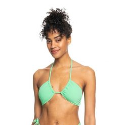 Góra od stroju kąpielowego ROXY Color Jam TRI. Zielone bikini Roxy, bez wzorów, sportowe. Za 69.99 zł.