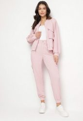 Różowy Komplet Dresowy w Stylu Cargo Spodnie i Bluza z Imitacją Kieszeni Ivelhiris. Czerwone bluzy Born2be, l, bez wzorów, z dresówki, bez kaptura. W wyprzedaży za 110.49 zł.