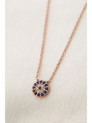 Lodie Silver Srebrny naszyjnik z elementem ozdobnym - dł. 43 cm rozmiar: onesize. Szare naszyjniki Lodie Silver, z materiału, z cyrkonią, srebrne. Za 69.75 zł.