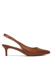 LAUREN RALPH LAUREN Czółenka Lolah 802P09033002 Brązowy. Brązowe czółenka Lauren Ralph Lauren, bez wzorów, ze skóry, bez obcasa, bez zapięcia. Za 689.99 zł.