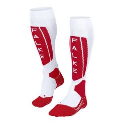 Podkolanówki damskie Falke SK5 Expert. Białe skarpetki Falke, bez wzorów, z elastanu. Za 225.00 zł.