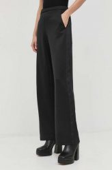 MAX&Co. spodnie damskie kolor czarny szerokie high waist. Czarne spodnie materiałowe MAX&Co., bez wzorów, z materiału, z podwyższonym stanem. Za 779.99 zł.