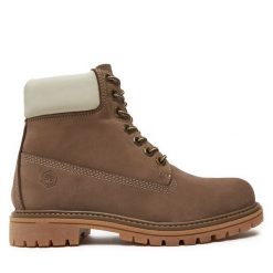 Trapery Lumberjack. Brązowe traperki Lumberjack, bez wzorów, bez obcasa, bez zapięcia. Za 529.99 zł.