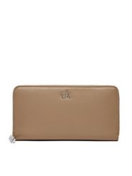 Calvin Klein Duży Portfel Damski Ck Daily Large Zip Around_Pbl K60K612850 Brązowy. Brązowe portfele Calvin Klein, bez wzorów, ze skóry. Za 239.99 zł.