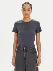 Calvin Klein Jeans T-Shirt Monologo J20J223563 Szary Slim Fit. Szare t-shirty Calvin Klein Jeans, m, bez wzorów, z bawełny, bez kołnierzyka, bez ramiączek. Za 109.99 zł.