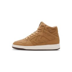 Trenerzy Hummel St. Power Play Mid. Brązowe buty sportowe lifestyle Hummel, bez wzorów, z zamszu, sportowe, bez zapięcia. Za 297.00 zł.