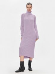 YAS Sukienka dzianinowa Mavi 26028660 Fioletowy Regular Fit. Fioletowe sukienki YAS, s, bez wzorów, z bawełny, bez kołnierzyka, bez ramiączek. Za 159.99 zł.