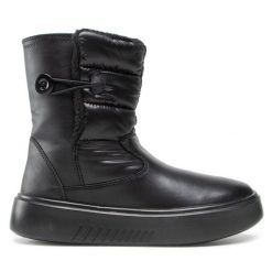 Śniegowce Geox. Czarne śniegowce Geox, bez wzorów, bez zapięcia. Za 619.99 zł.