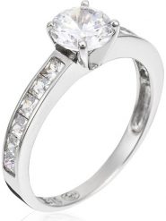 OR ÉCLAT Złoty pierścionek "Brillant" z cyrkoniami rozmiar: 60. Szare pierścionki Or Éclat, z cyrkonią, złote. Za 1,261.99 zł.