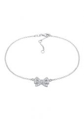 Elli Damska bransoletka na kostkę wstążka z kryształami z pozłacanego srebra próby 925 sterling silver Bransoletki na nogę 1 ct Damski. Szare bransoletki Elli, pozłacane. Za 333.99 zł.