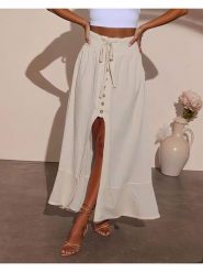 Milan Kiss Spódnica w kolorze kremowym rozmiar: S. Brązowe spódnice Milan Kiss, s, bez wzorów, z wiskozy, maxi. Za 187.52 zł.