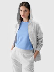 4F Bluza dresowa rozpinana z kapturem damska - szara XL. Szare bluzy 4f, xl, bez wzorów, z bawełny, sportowe, bez ramiączek, z kapturem. Za 159.99 zł.