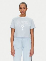 Guess T-Shirt V5GI18 I3Z14 Błękitny Boxy Fit. Niebieskie t-shirty Guess, l, z aplikacjami, z bawełny, bez kołnierzyka, bez ramiączek. Za 119.99 zł.