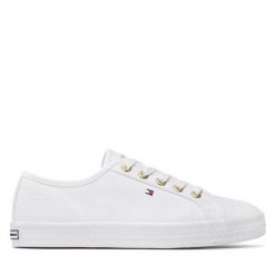 Tenisówki Tommy Hilfiger. Białe trampki Tommy Hilfiger, bez wzorów, bez zapięcia. Za 229.99 zł.
