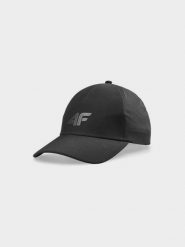 4F Czapka z daszkiem strapback uniseks - czarna L/XL. Czarne czapki z daszkiem 4f, na lato, z aplikacjami, z elastanu, klasyczne. W wyprzedaży za 49.99 zł.