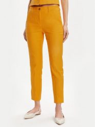 Marella Spodnie materiałowe Oceania 2413131062 Pomarańczowy Regular Fit. Brązowe spodnie materiałowe Marella, bez wzorów, ze lnu. Za 409.99 zł.