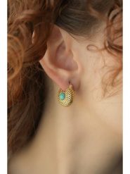 L'Atelier de Gaia Pozłacane kolczyki z turkusami rozmiar: onesize. Żółte kolczyki L'Atelier de Gaia, z turkusem, pozłacane. Za 100.52 zł.