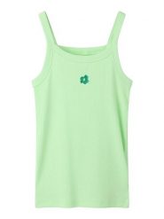 Name it Top "Haisy" w kolorze zielonym rozmiar: 122/128. Zielone topy Name it, bez wzorów, bez kołnierzyka, bez ramiączek. Za 43.68 zł.