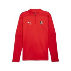 Bluza treningowa z zamkiem błyskawicznym 1/4 Stade Rennais 2024/25. Czerwone bluzy z kapturem Puma, m, bez wzorów, z materiału, bez kaptura, na fitness i siłownię. Za 265.00 zł.
