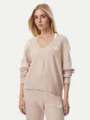 Adidas Sweter Essentials KR9175 Beżowy Loose Fit. Brązowe swetry adidas, m, bez wzorów, z bawełny, bez ramiączek. Za 279.99 zł.