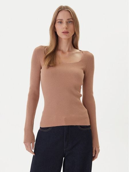 Kontatto Sweter 3M0830C Beżowy Slim Fit. Brązowe swetry Kontatto, m, bez wzorów, z syntetyku, bez ramiączek. Za 199.99 zł.