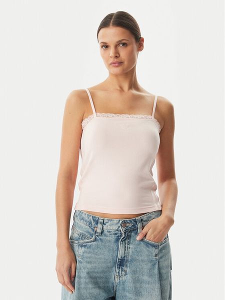 Adidas Top KC6438 Różowy Slim Fit. Czerwone topy adidas, s, bez wzorów, z bawełny, bez kołnierzyka, bez ramiączek. Za 153.99 zł.