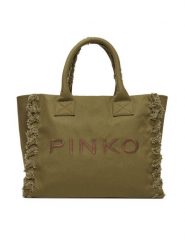 PINKO Torba BEACH SHOPPING CANVAS RICICLATO Zielony. Zielone torby sportowe Pinko, bez wzorów, z materiału, sportowe, bez dodatków. Za 379.99 zł.