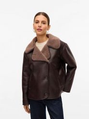 Vero Moda Kurtka w kolorze brązowym ze skóry syntetycznej rozmiar: L. Brązowe kurtki Vero Moda, l, bez wzorów, ze skóry, bez kaptura. Za 253.54 zł.