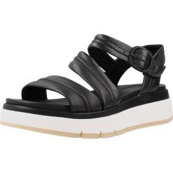 Sandały CLARKS TUSCAN STRAP Czarny. Czarne sandały Clarks, bez wzorów, ze skóry, bez obcasa, bez zapięcia. Za 237.99 zł.