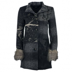 Desigual Płaszcz Damski Charlotte 40 Ciemnoszary. Płaszcze marki Desigual. W wyprzedaży za 654.00 zł.