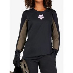 Bluza rowerowa damska Fox Defend LS Jersey Park. Czarne bluzy FOX, bez wzorów, z jersey, bez kaptura, rowerowe. Za 308.99 zł.