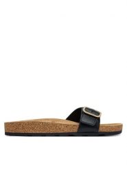 Tommy Hilfiger Klapki Cork Footbed Slip-On Sandals FW0FW09344 Czarny. Czarne klapki Tommy Hilfiger, bez wzorów, ze skóry, bez obcasa, bez zapięcia. Za 409.99 zł.